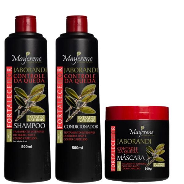 KIT CAPILAR 3 ITENS JABORANDI CONTROLE DE QUEDA MAYCRENE