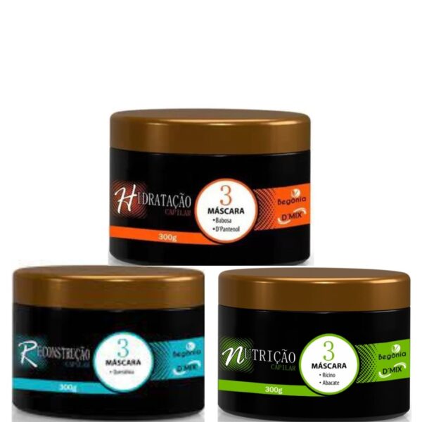 KIT 3 ITENS CRONOGRAMA CAPILAR BEGONIA
