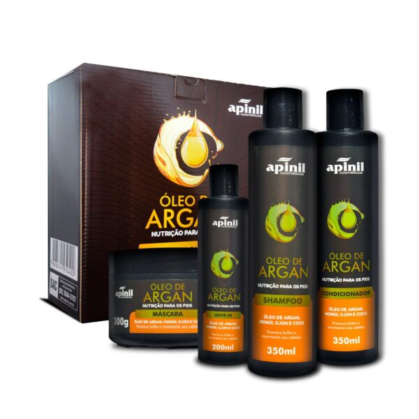 KIT CAPILAR 4 ITENS ÓLEO DE ARGAN APINIL