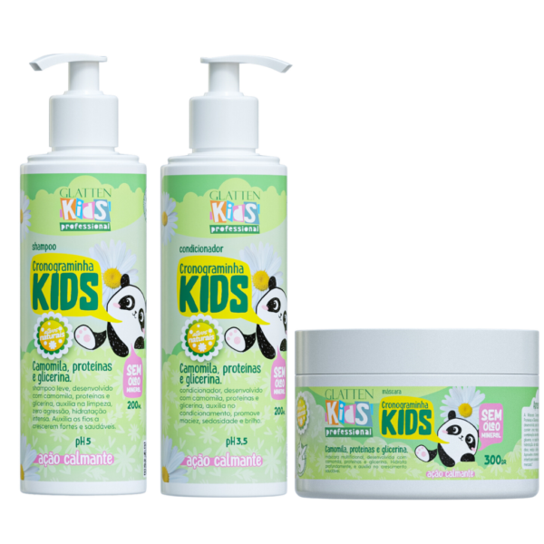KIT CAPILAR 3 ITENS CRONOGRAMINHA KIDS GLATTEN