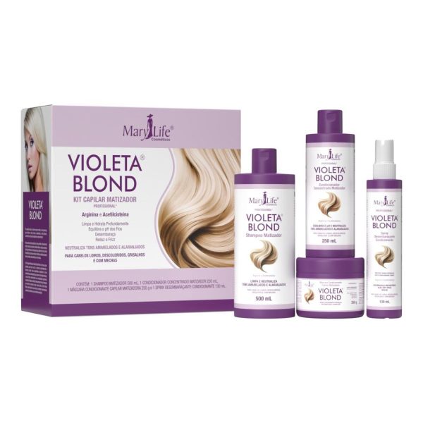 KIT CAPILAR 4 ITENS VIOLETA BLOND MARY LIFE